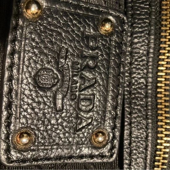 PRADA Leather Boho Half Moon Gold Metal Hardware and Zipper Tassel Shoulder Bag - Picture 7 of 15